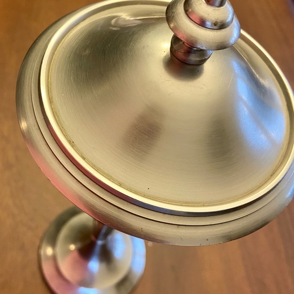 Stunning Pewter and Ted Glass Candle Holder - Picture 7 of 8